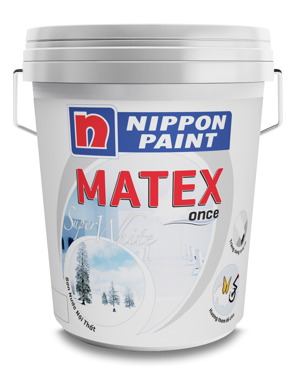 Bao bì Nippon Paint Matex Super White — ảnh Paintmart; đối chiếu quy cách khi tư vấn