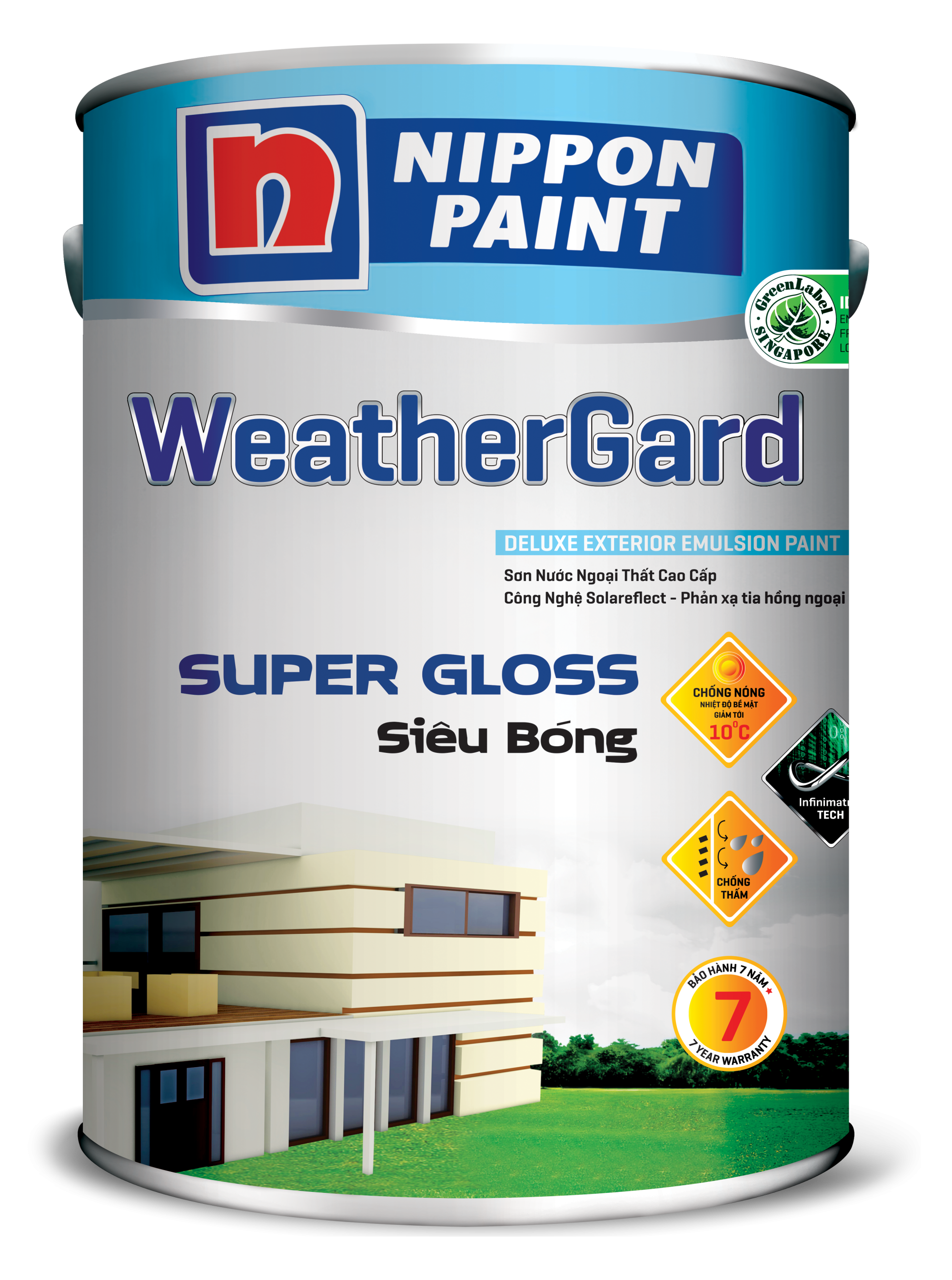 Bao bì Nippon Paint WeatherGard Siêu Bóng — ảnh Paintmart; đối chiếu quy cách khi tư vấn