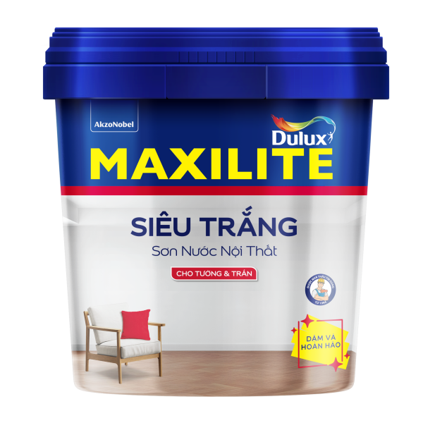 Bao bì tham khảo Sơn nội thất Maxilite Siêu Trắng MT — ảnh đối tác Paintmart; không xác nhận mọi quy cách