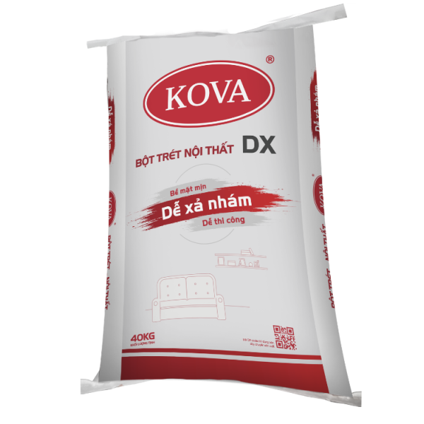 Bao bì tham khảo Bột trét tường nội thất Kova DX — ảnh đối tác Paintmart; không xác nhận mọi quy cách