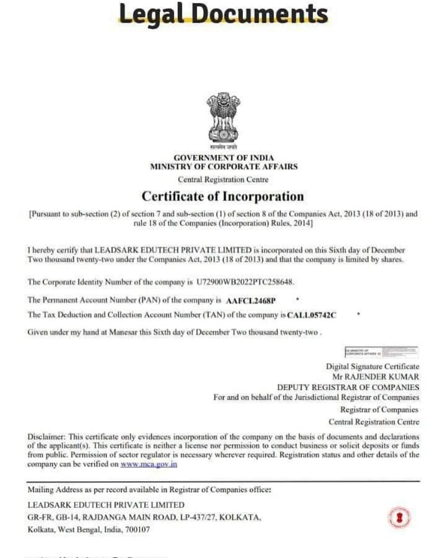 Company Certificate