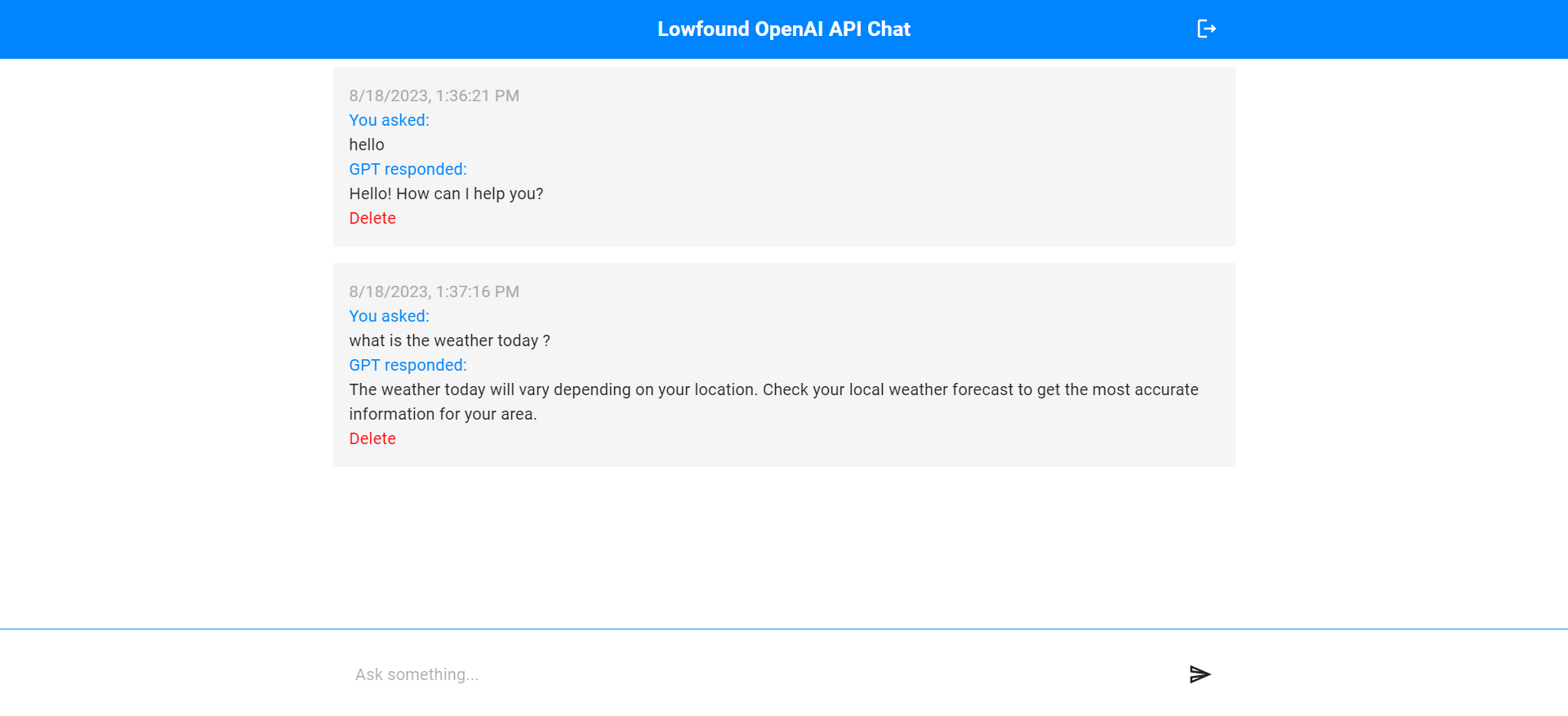 Chat Page "ChatPage"