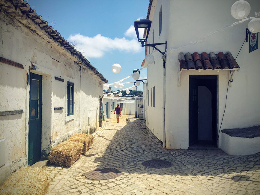 Niall walking through the village