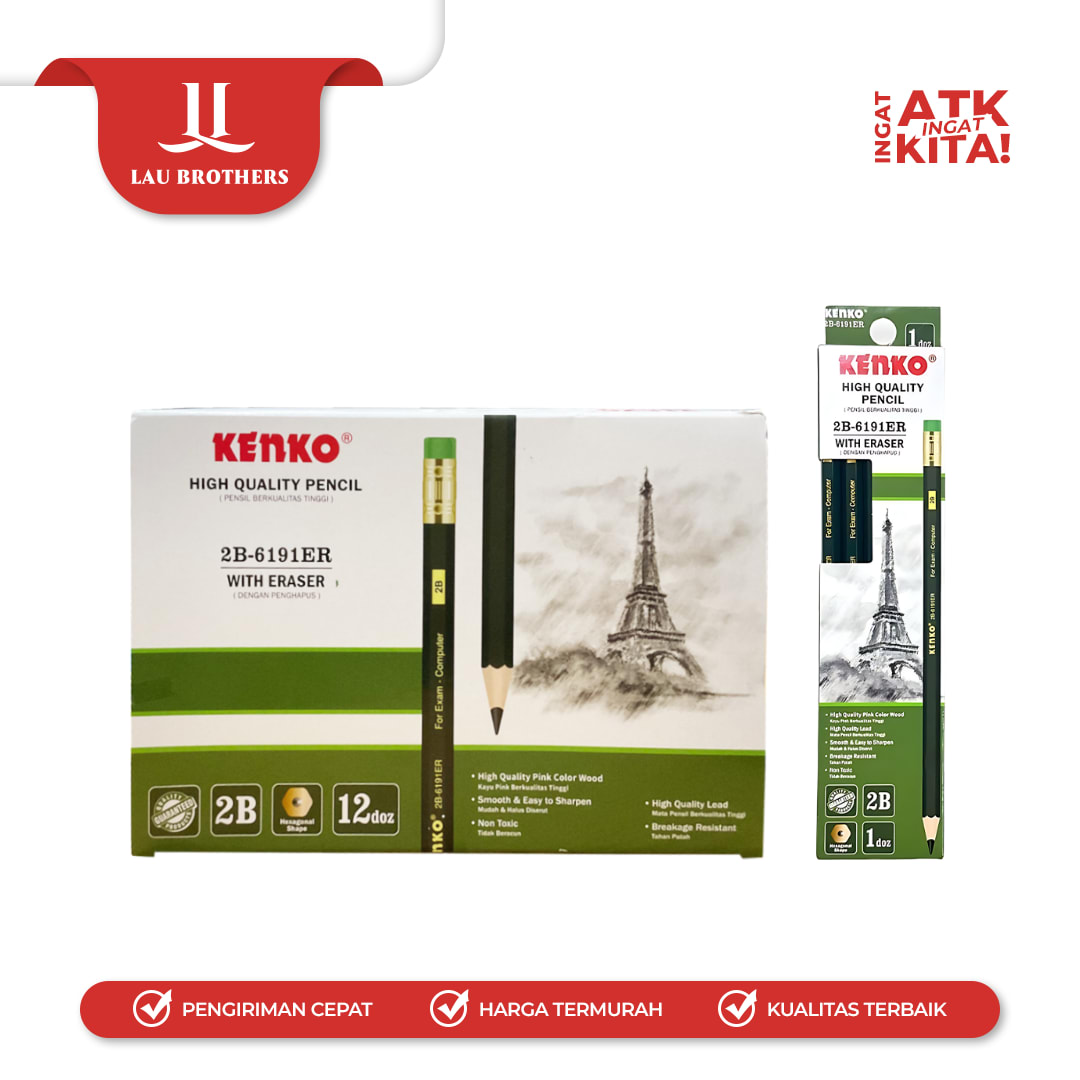 KENKO PENSIL 2B-6191 ER (1LSN/ 12PCS) - Image 3