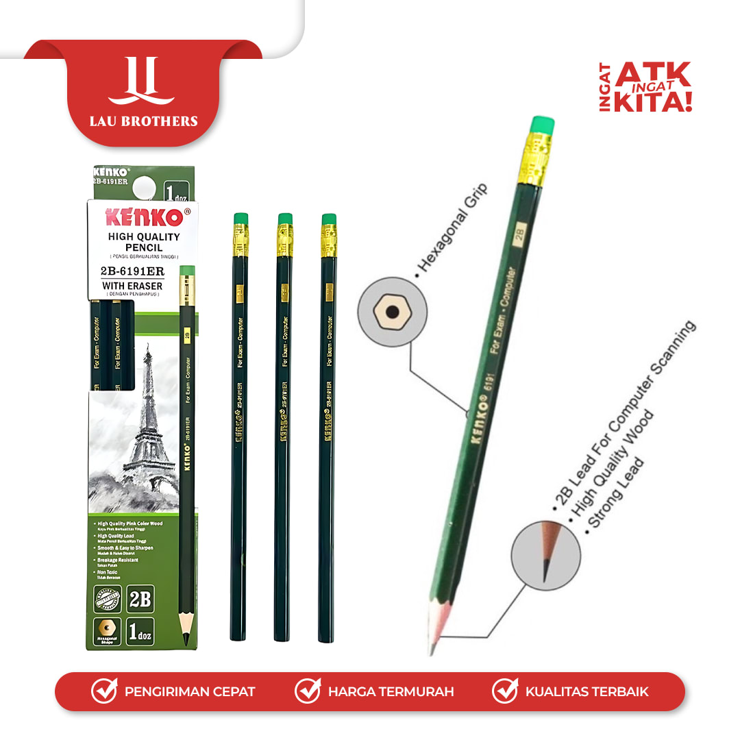 KENKO PENSIL 2B-6191 ER (1LSN/ 12PCS) - Image 2
