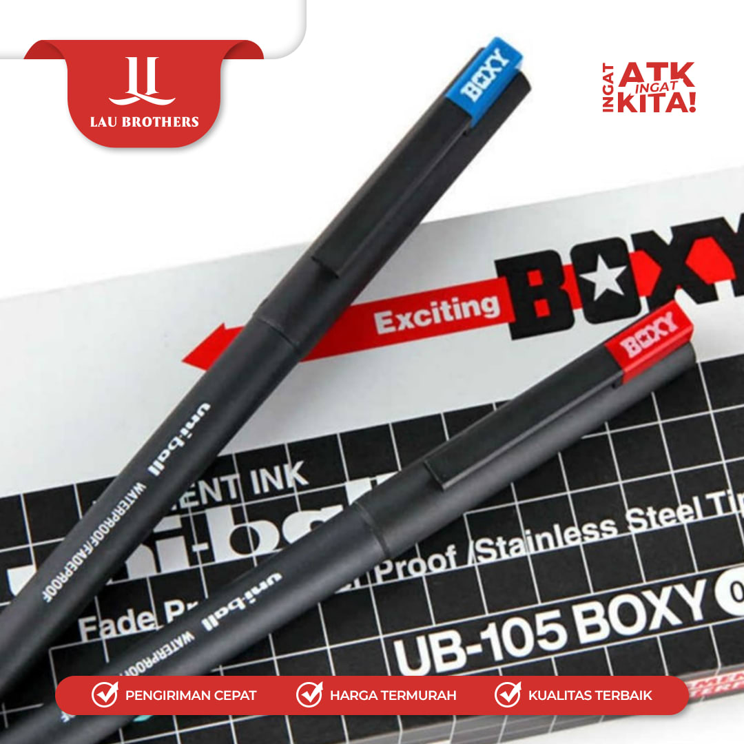 BOXY PULPEN UNIBALL 0.5mm UB-105 (1LSN/ 12PCS) - Image 3