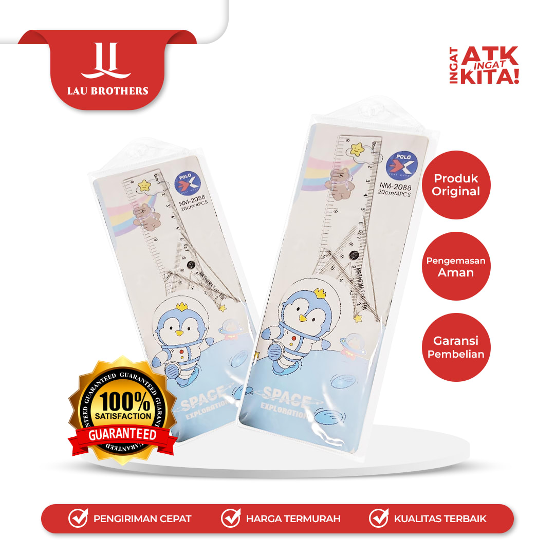 NEXT-M PAKET PENGGARIS/ RULER SET PENGUIN SPACE NM-2088 (1SET)