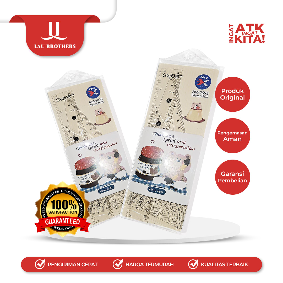 NEXT-M PAKET PENGGARIS/ RULER SET HELLO BEAR NM-2098 (1SET)