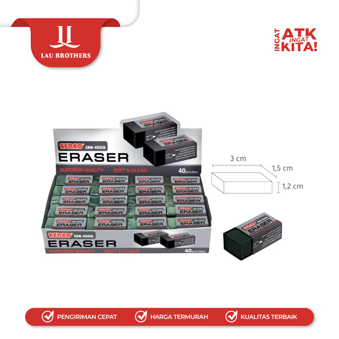 KENKO PENGHAPUS/ ERASER ERB-40SQ (1PACK/ 40PCS) - Image 2