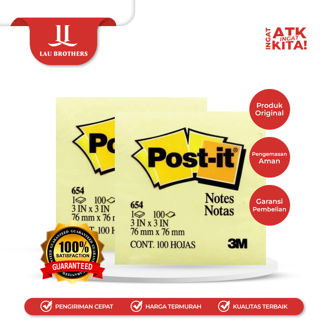 3M POST IT STICKY NOTE NO.654 (1PAD)