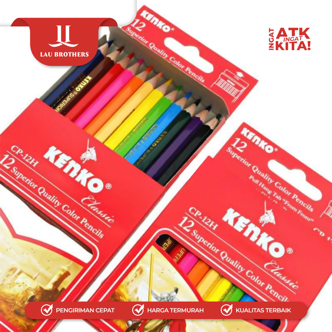 KENKO PENSIL WARNA/ COLOR PENCIL CP-12HALF CLASSIC (1SET) - Image 3