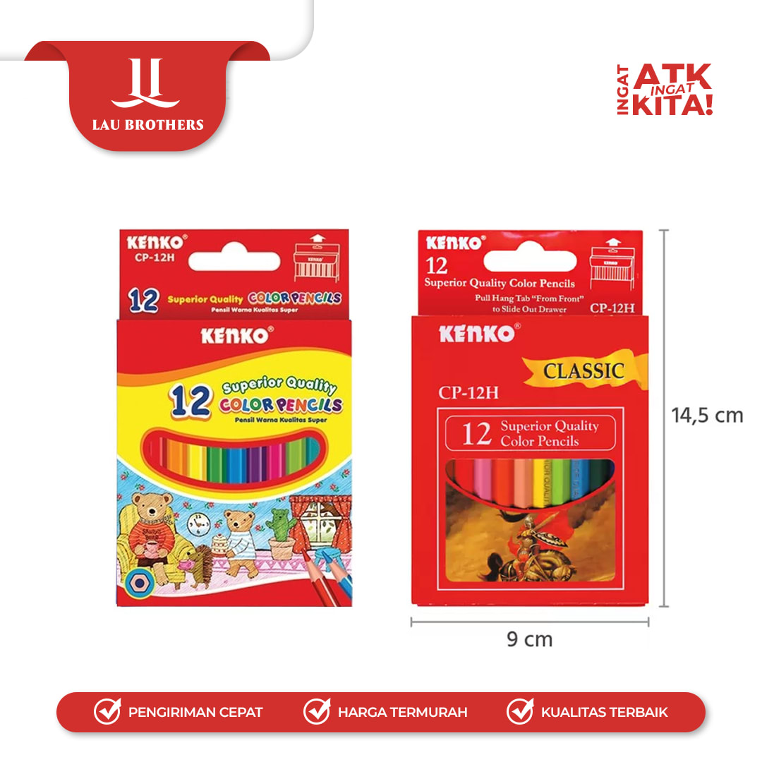 KENKO PENSIL WARNA/ COLOR PENCIL CP-12HALF CLASSIC (1SET) - Image 2