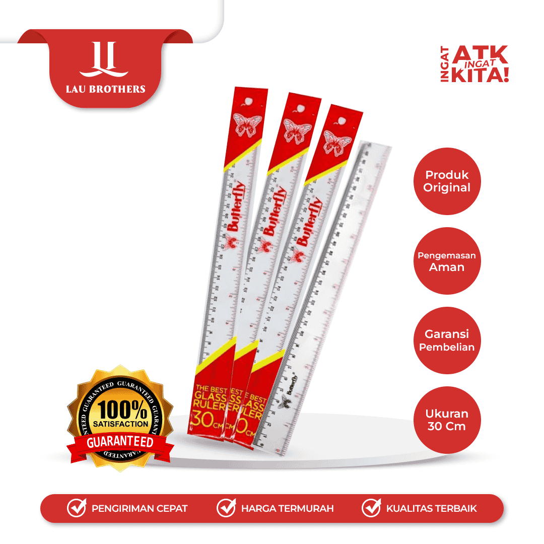 BUTTERFLY PENGGARIS PLASTIK 30cm (1PC)