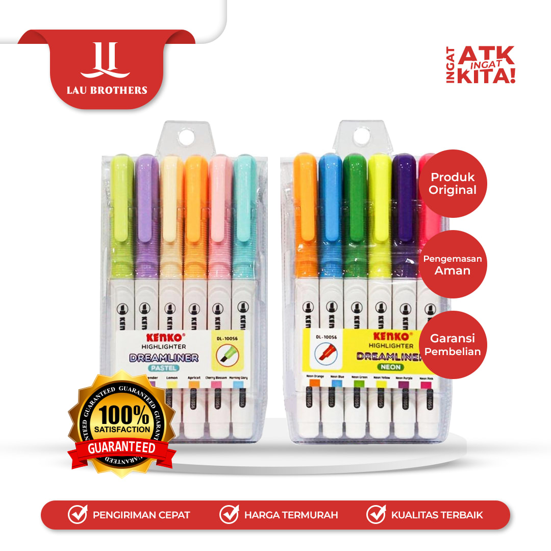 KENKO HIGHLIGHTER DREAMLINER NEON/ PASTEL DL-100S6 (1SET)