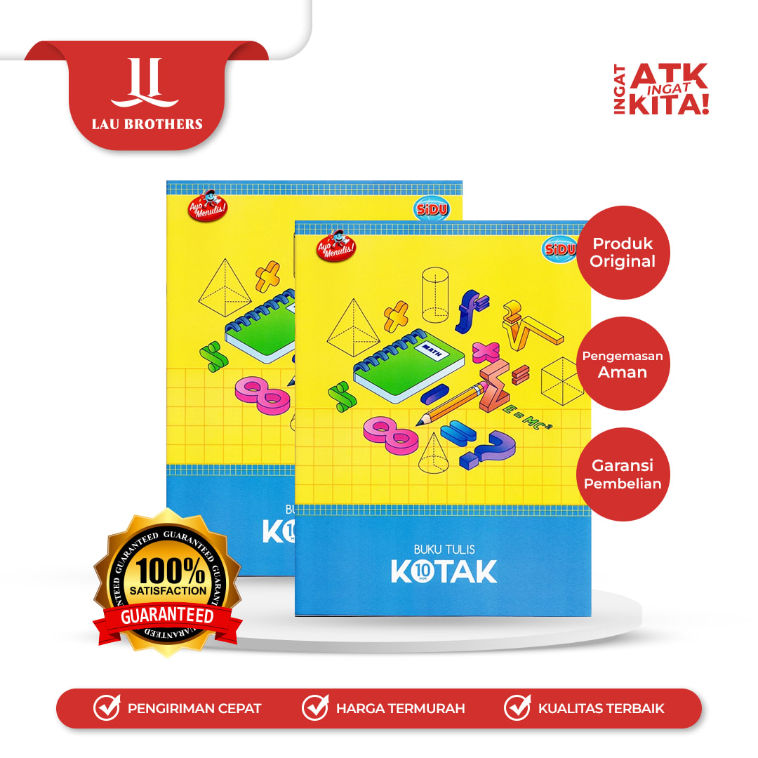 SIDU BUKU TULIS KOTAK-KOTAK 10mm 38LEMBAR (1PACK/ 10BUKU)