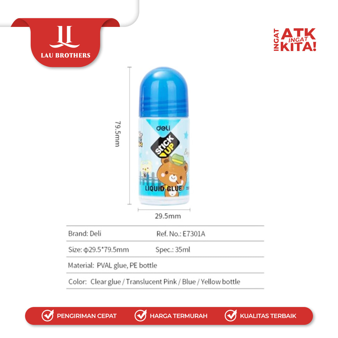 DELI LEM CAIR/ LIQUID GLUE 35 ml FUNKY TRAVEL MOONGI E7301A (1PC) - Image 3