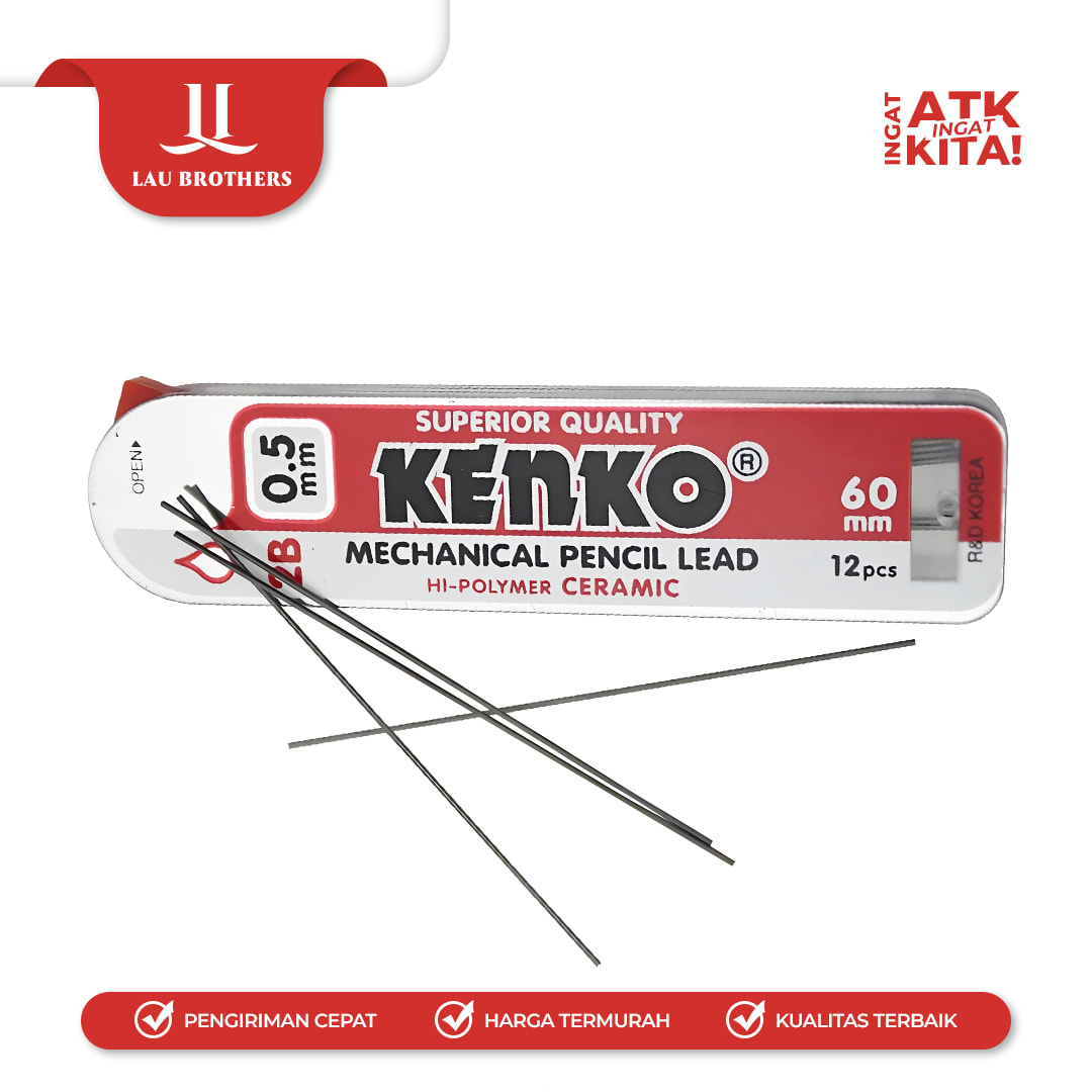 KENKO ISI PENSIL MEKANIK/ MECHANICAL PENCIL LEAD REFILL 2B 0,5mm (1PACK) - Image 3