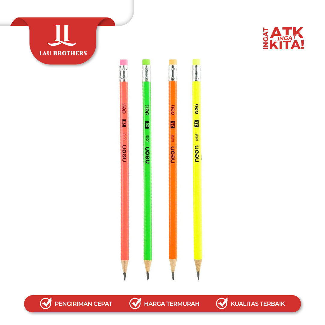 DELI PENSIL GRAFIT/ GRAPHITE PENCIL NEON EU51800 (1LSN/ 12PCS) - Image 2