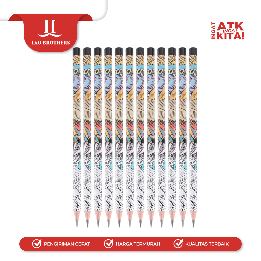 DELI PENSIL GRAFIT MOTIF GRAFFITI/ GRAPHITE PENCIL GRAFFITI PATTERN EU53300 (1LSN/ 12PCS) - Image 2