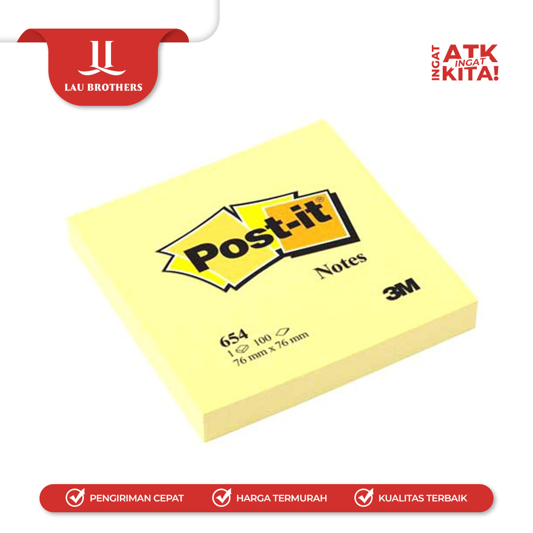 3M POST IT STICKY NOTE NO.654 (1PAD) - Image 2