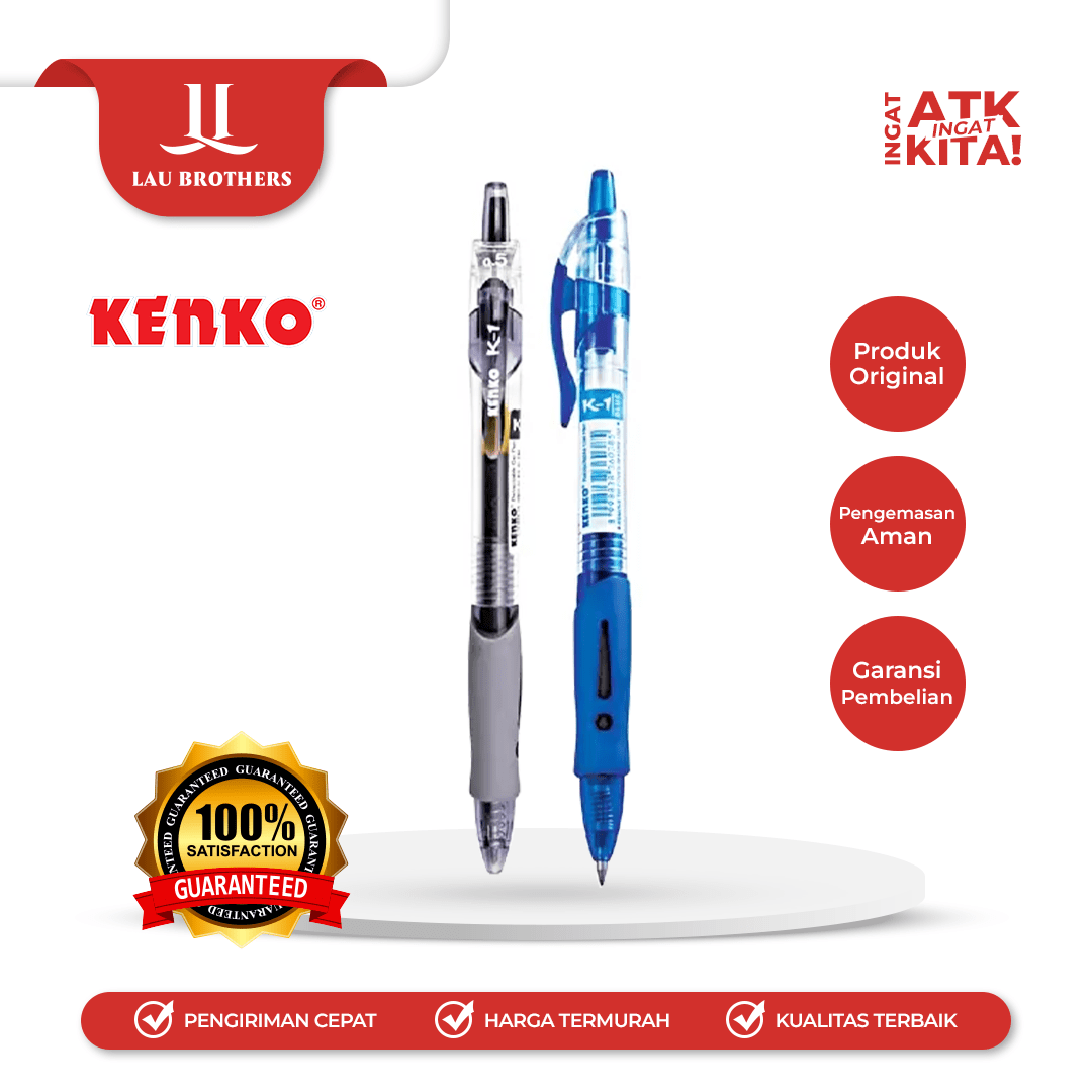 KENKO PULPEN K1 RETRACTABLE GEL PEN 0.5mm (1LSN/ 12PCS)