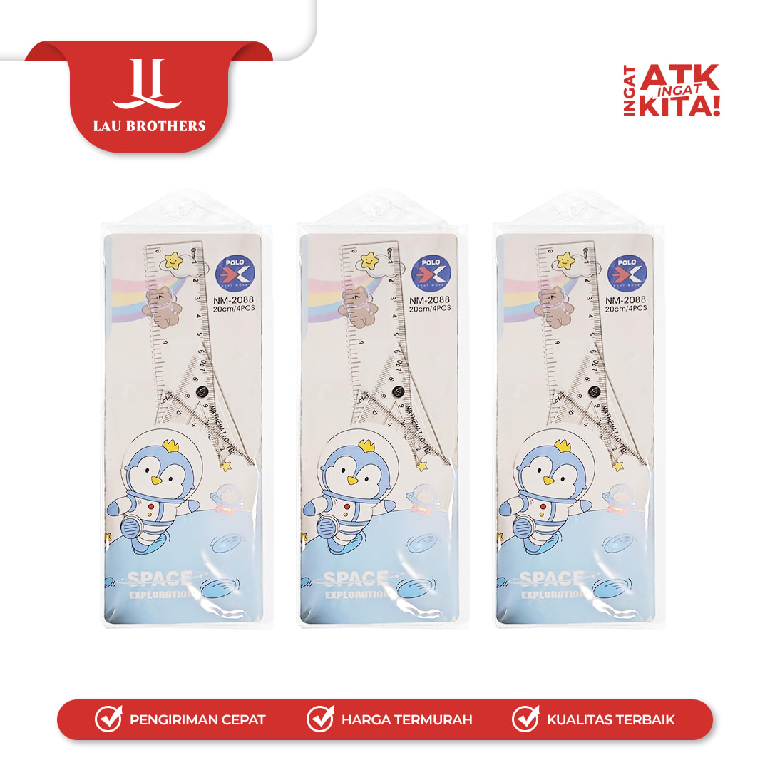 NEXT-M PAKET PENGGARIS/ RULER SET PENGUIN SPACE NM-2088 (1SET) - Image 2
