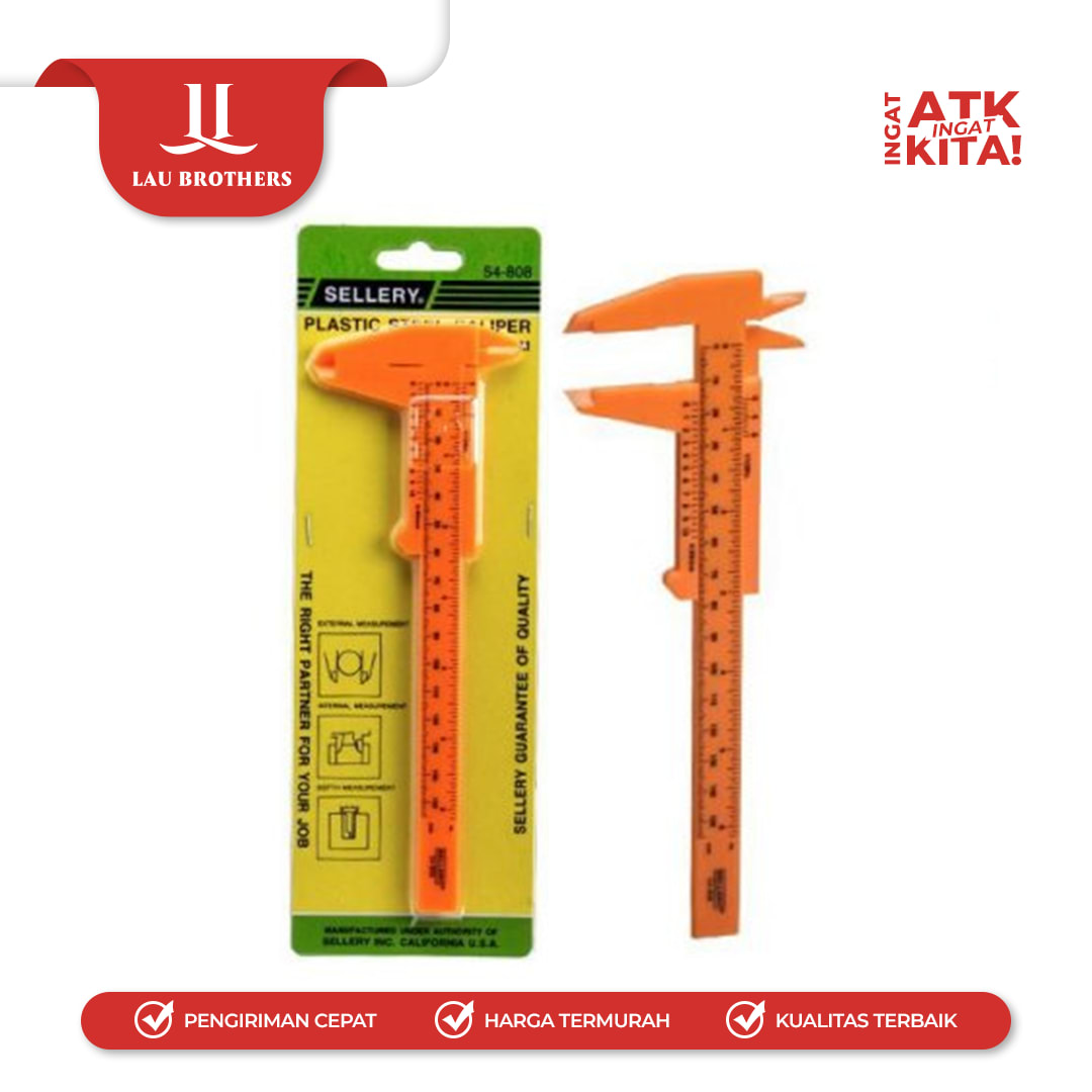 SELLERY JANGKA SORONG MANUAL PLASTIK/ PLASTIC STEEL CALIPER 54-808 (1PC) - Image 3
