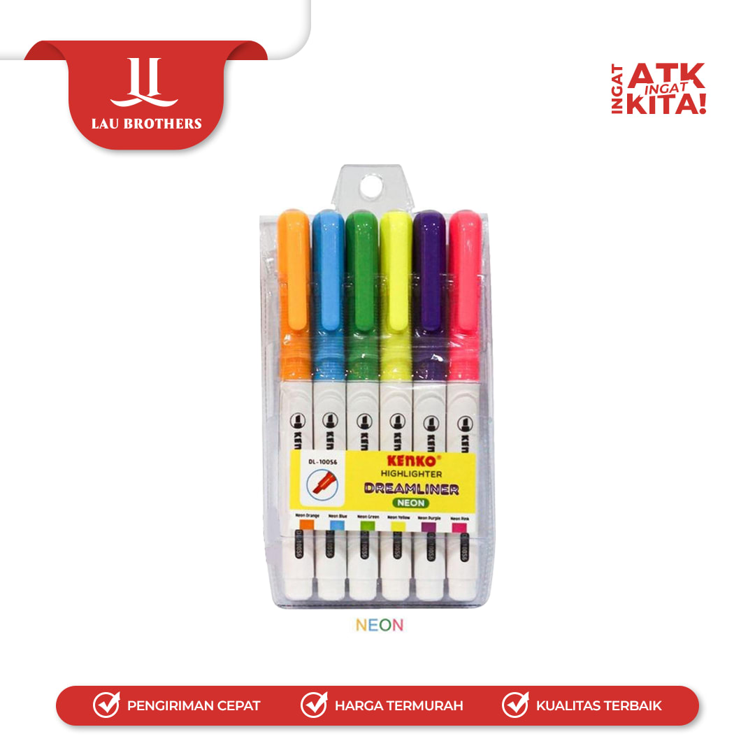 KENKO HIGHLIGHTER DREAMLINER NEON/ PASTEL DL-100S6 (1SET) - Image 3