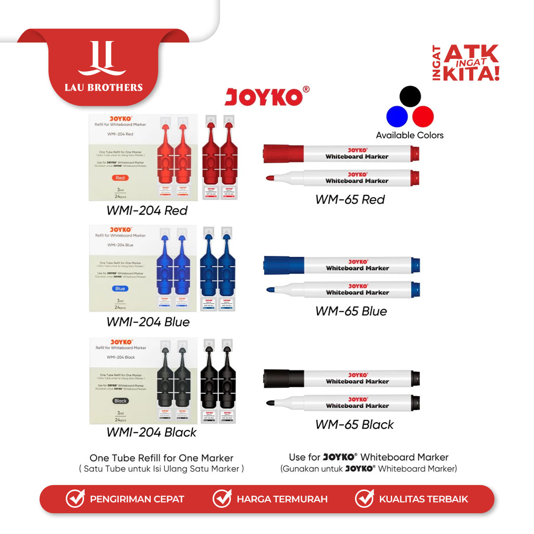 JOYKO SPIDOL PAPAN TULIS/ WHITEBOARD MARKER WM-65 (1LSN/ 12PCS) - Image 2