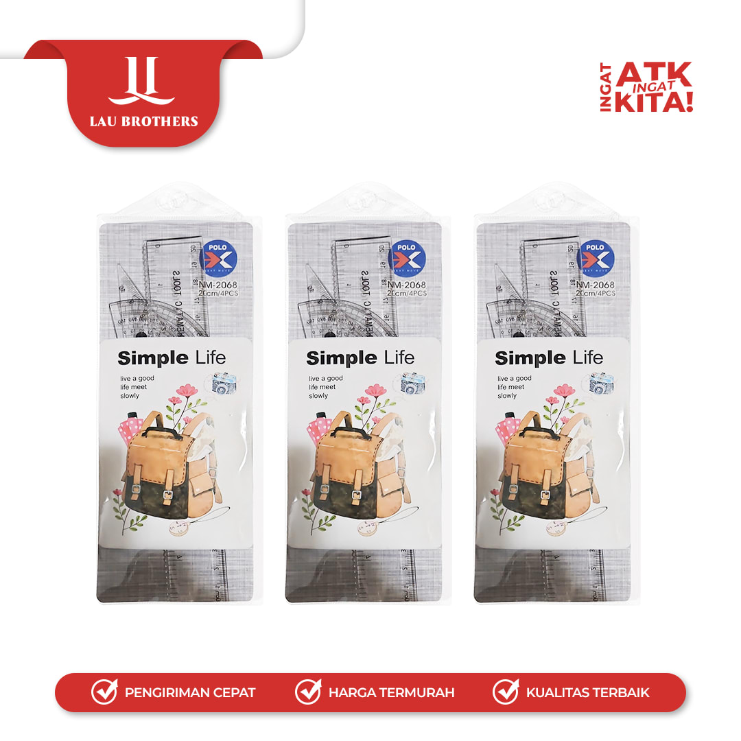 NEXT-M PAKET PENGGARIS/ RULER SET SIMPLE LIFE NM-2068 (1SET) - Image 2