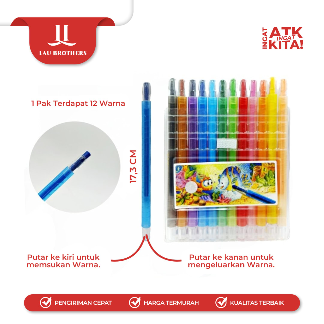 TITI KRAYON PUTAR/ CRAYON TWIST 12 TI-CP-12T (1SET) - Image 3