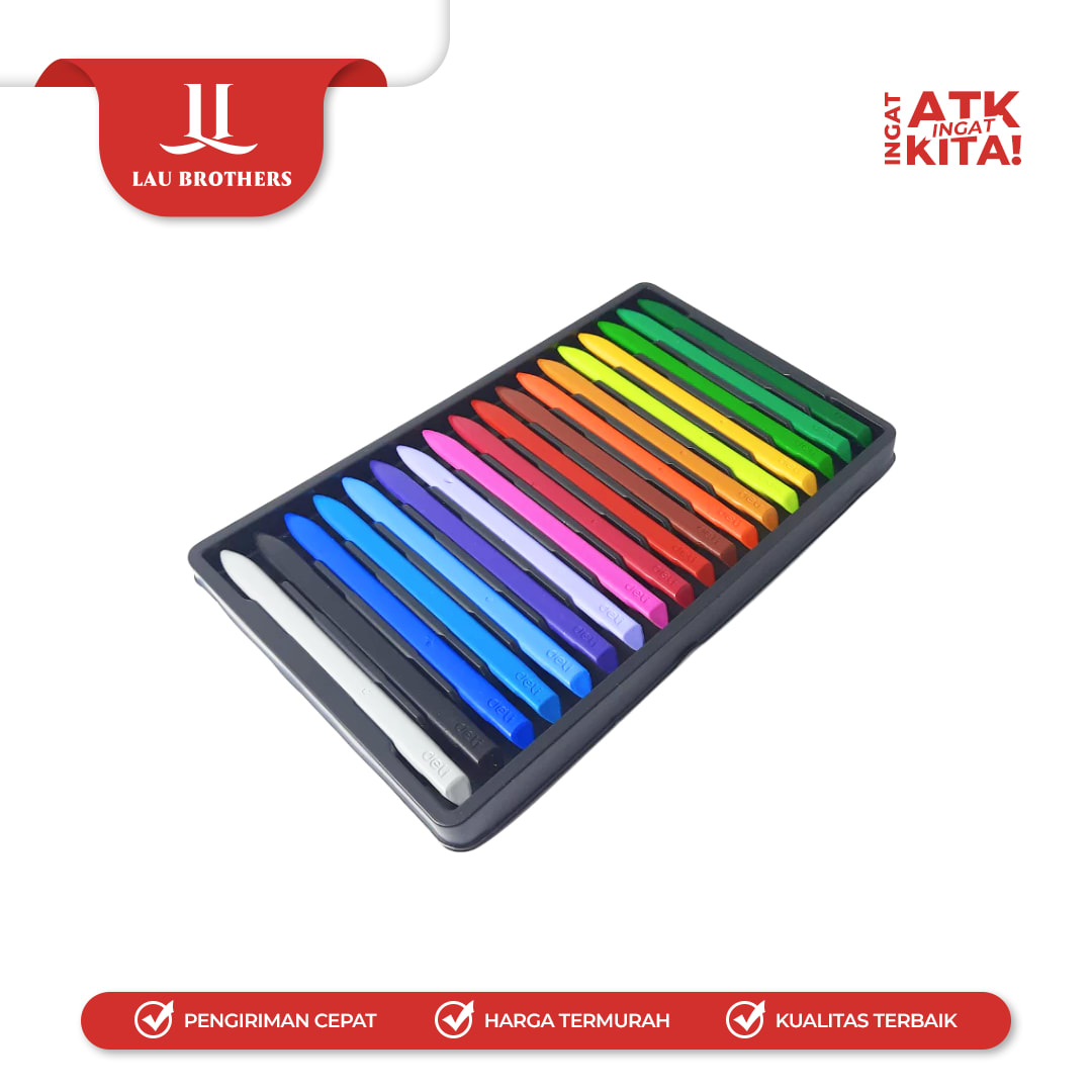 DELI KRAYON PLASTIK/ PLASTIC CRAYON 18 EC20010 (1SET) - Image 3
