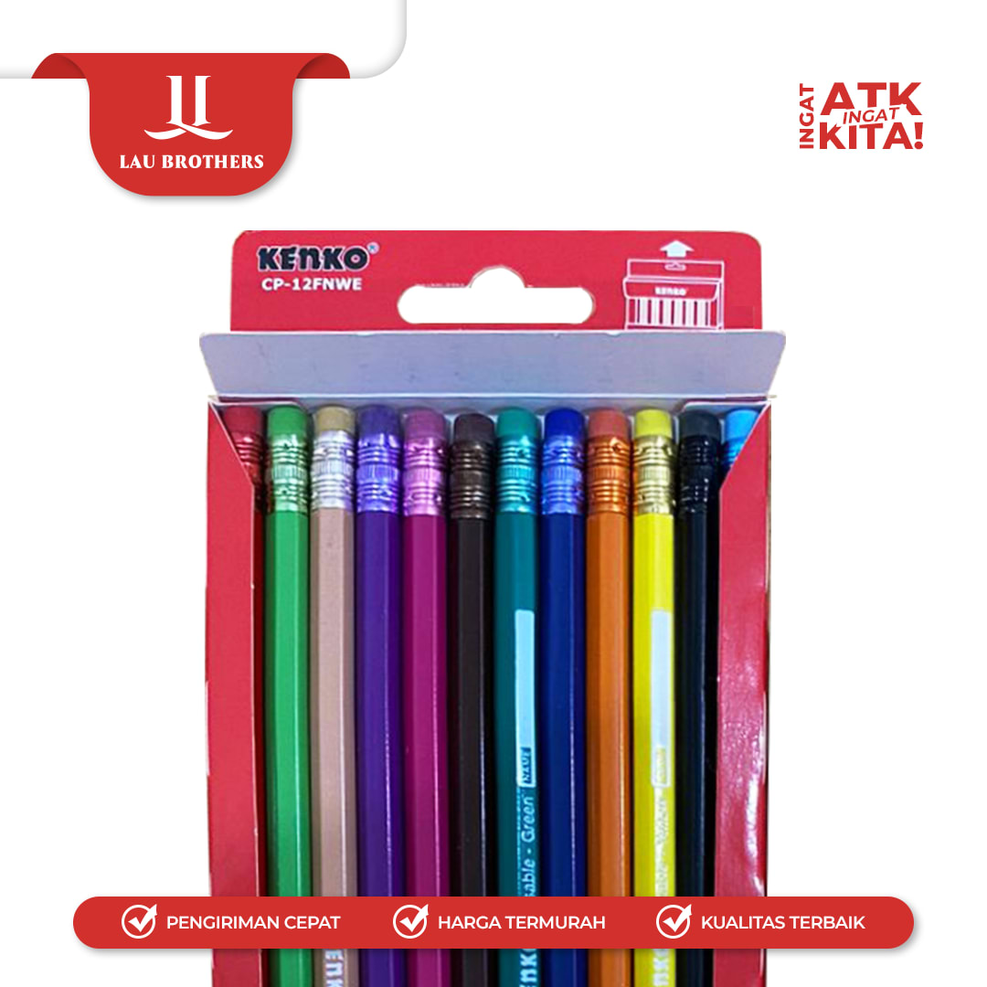 KENKO PENSIL WARNA/ COLOR PENCIL CP-12FNW NON WOOD (1SET) - Image 3