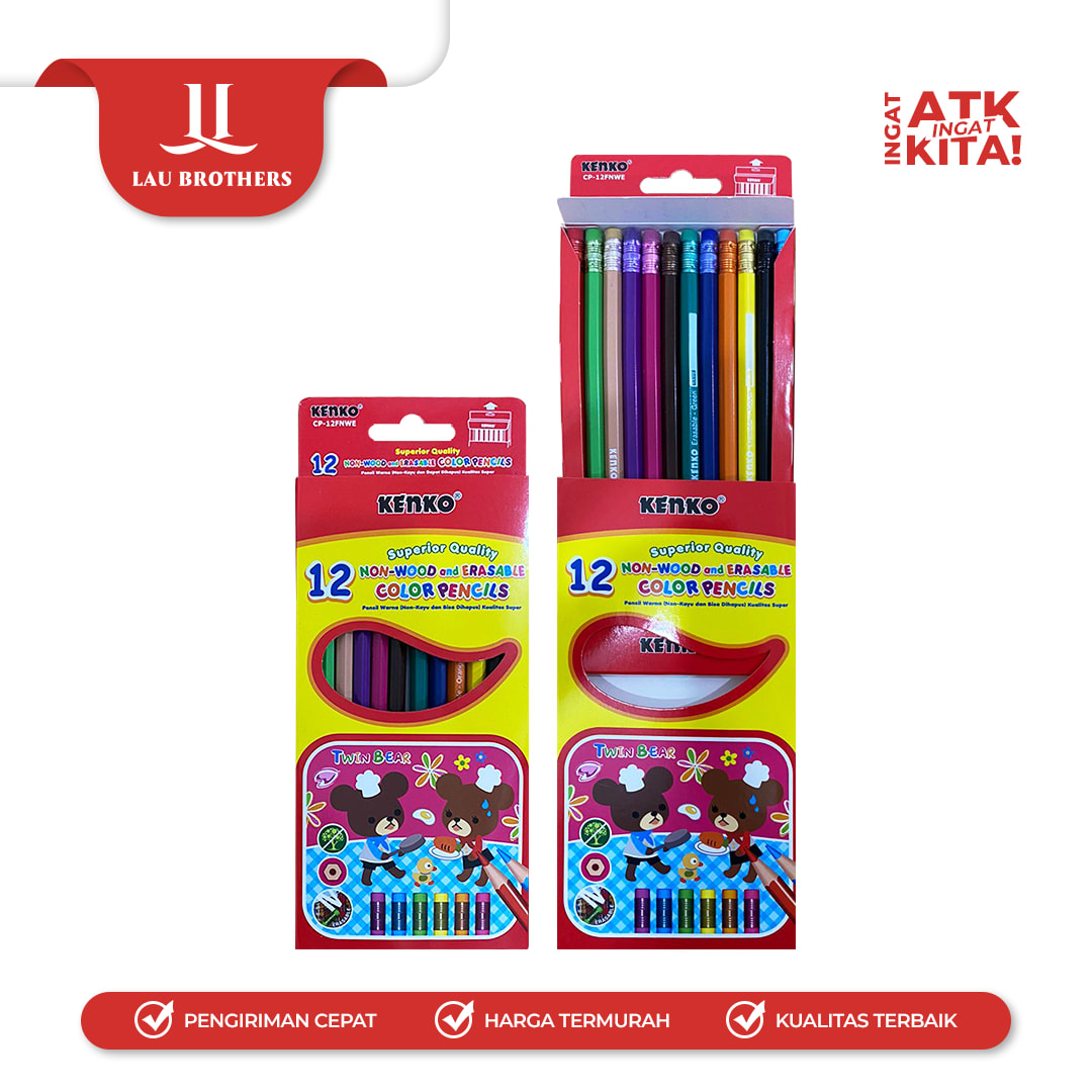 KENKO PENSIL WARNA/ COLOR PENCIL CP-12FNW NON WOOD (1SET) - Image 2