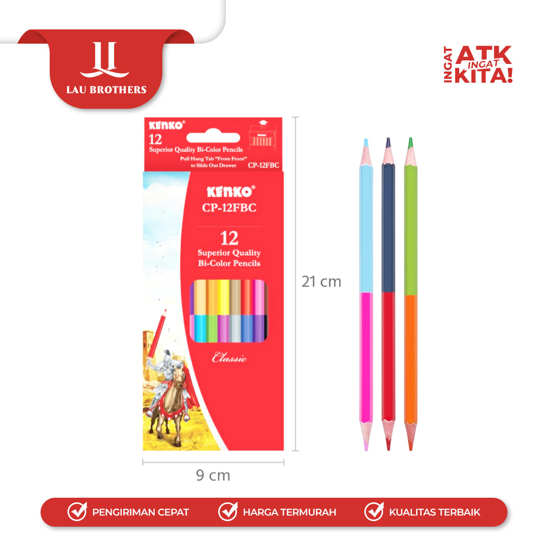 KENKO 12 BI-PENSIL WARNA/ COLOR PENCIL CP-12FBC CLASSIC (1SET) - Image 2
