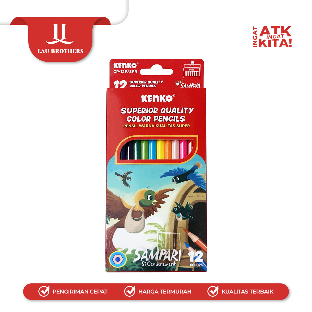 KENKO PENSIL WARNA/ COLOR PENCIL CP-12F-SPR SAMPARI (1SET) - Image 2