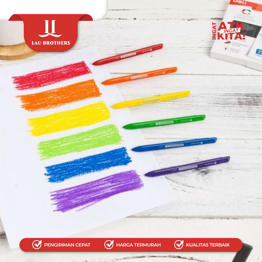 DELI KRAYON PLASTIK/ PLASTIC CRAYON 12 EC20000 (1SET) - Image 3