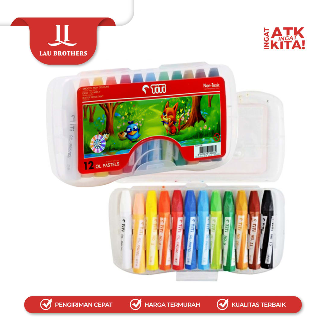 TITI KRAYON MINYAK/ CRAYON OIL PASTEL 12 TI-P-12S (1SET) - Image 3