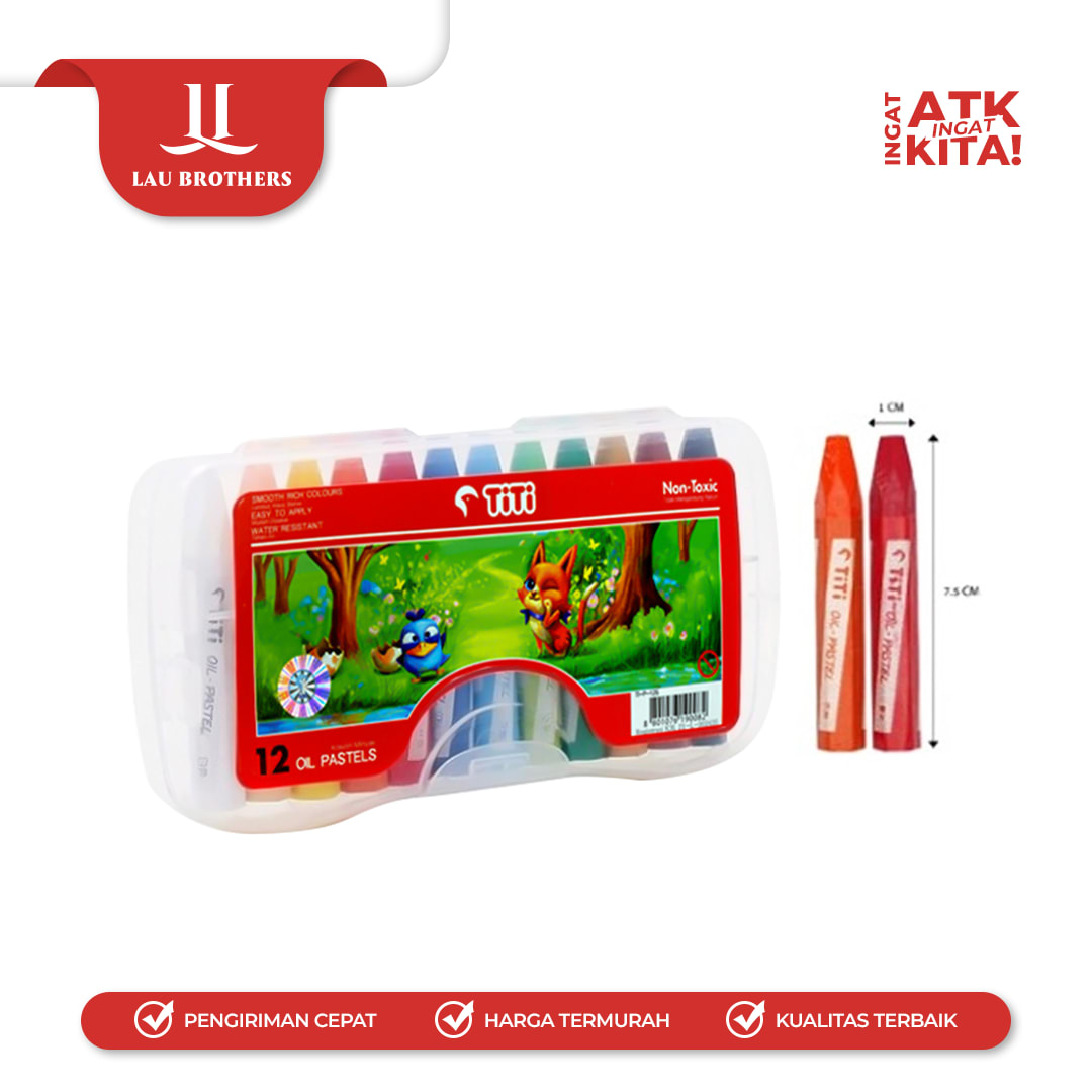 TITI KRAYON MINYAK/ CRAYON OIL PASTEL 12 TI-P-12S (1SET) - Image 2