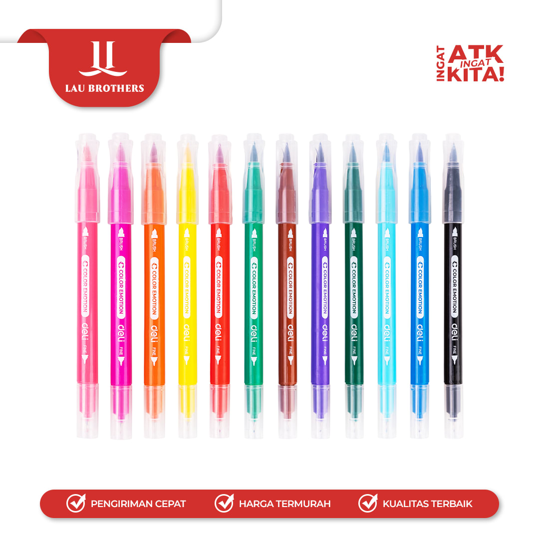 DELI PULPEN FELT DOUBLE-ENDED/ DOUBLE ENDED FELT PEN 12 EC151-12 (1SET) - Image 3