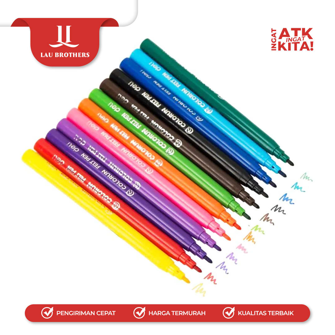 DELI SPIDOL WARNA/ FELT PEN 12 EC10003 (1SET) - Image 2