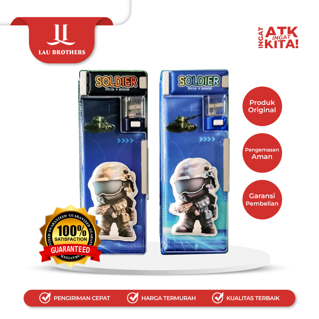 XIAOLINGJING TEMPAT PENSIL MAGNET SOLDIER 35306-A (1PC)