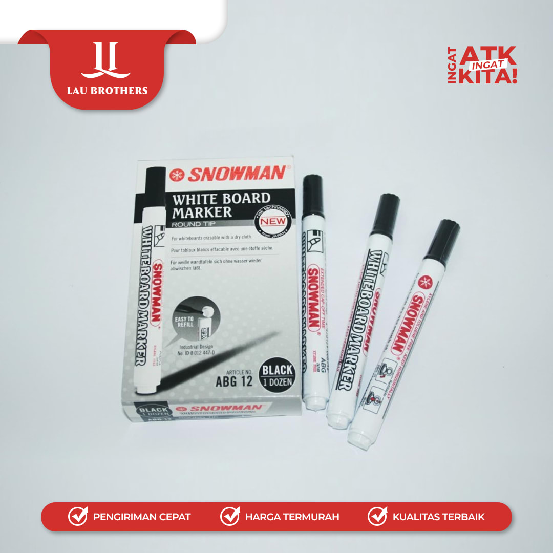 SNOWMAN SPIDOL PAPAN TULIS/ WHITEBOARD MARKER ABG-12 (1PC) - Image 2