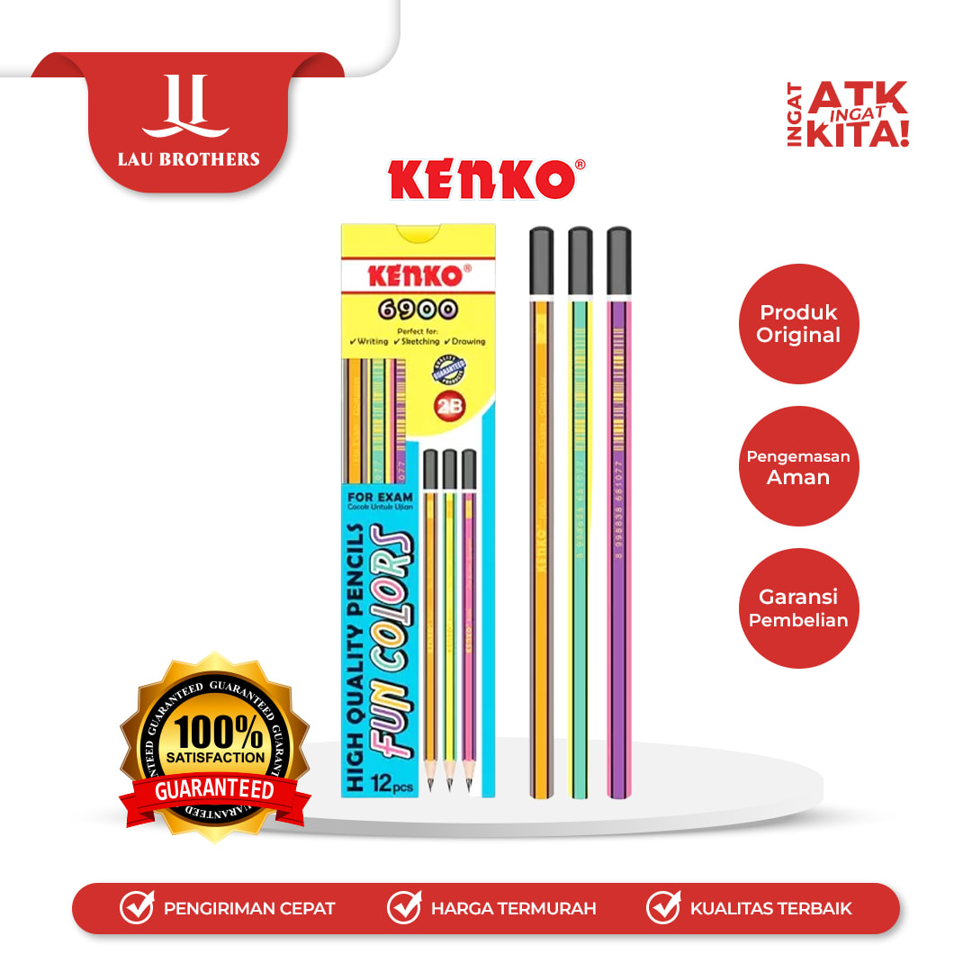 KENKO PENSIL 2B-6900 FUN COLORS (1LSN/ 12PCS)