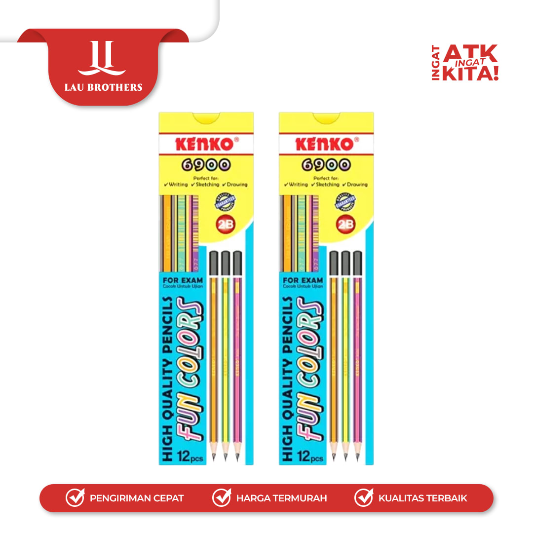 KENKO PENSIL 2B-6900 FUN COLORS (1LSN/ 12PCS) - Image 2