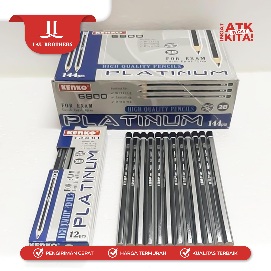 KENKO PENSIL 2B-6800 PLATINUM (1LSN/ 12PCS) - Image 4