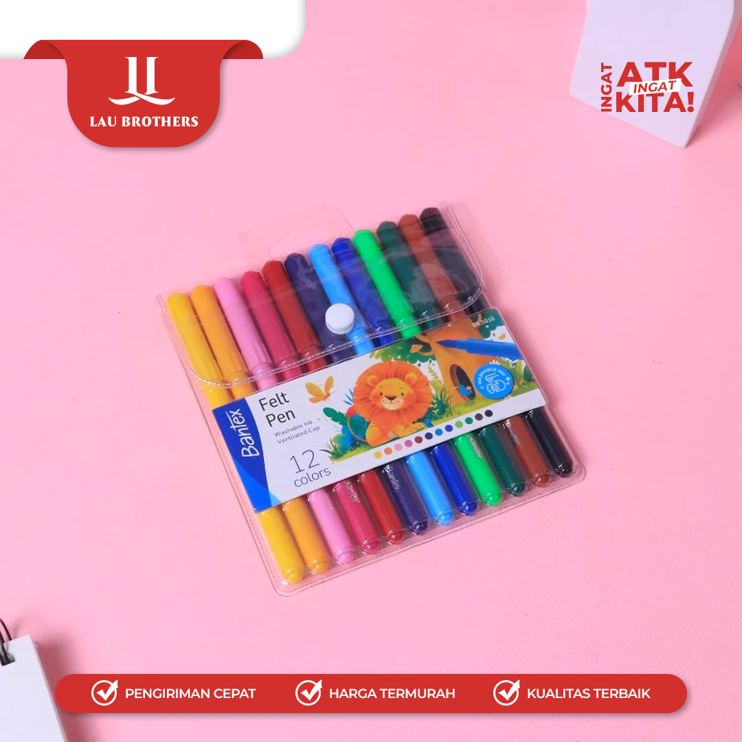 BANTEX PULPEN FELT/ FELT PEN 12 BK3016 (1SET) - Image 2