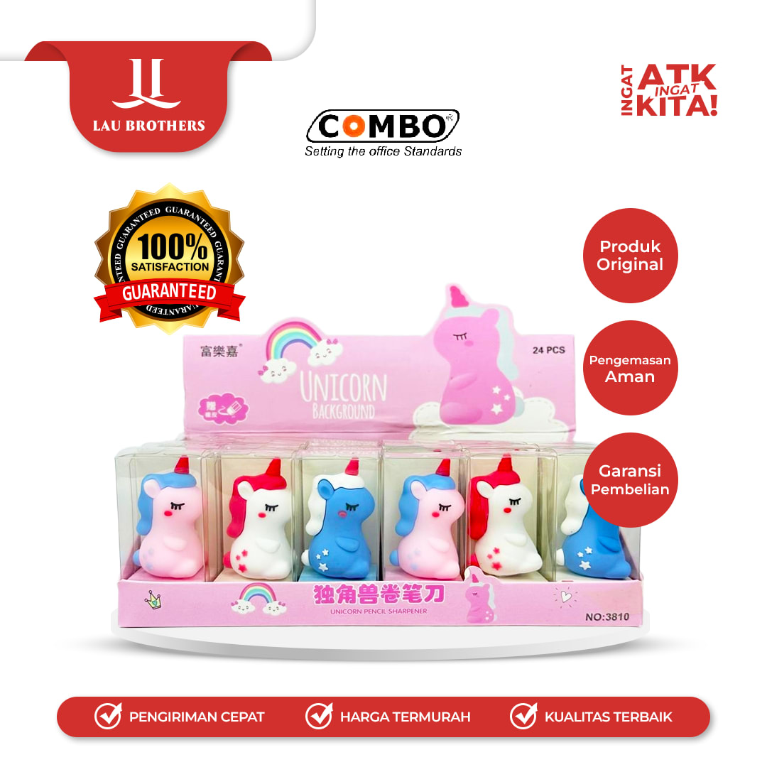 COMBO RAUTAN TANGAN/ PENCIL SHARPENER UNICORN 3810 (1PC)