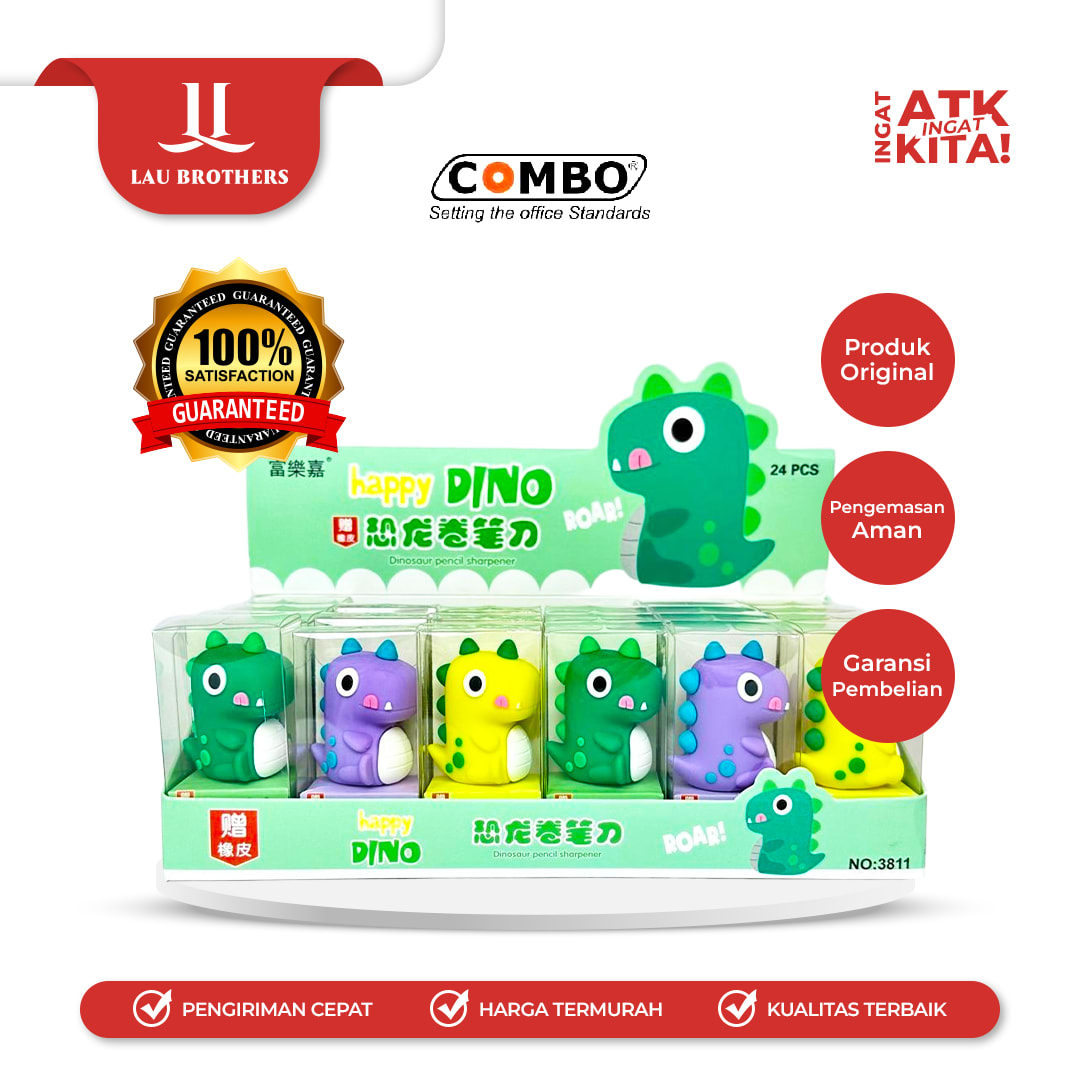 COMBO RAUTAN TANGAN/ PENCIL SHARPENER DINO 3811 (1PC)