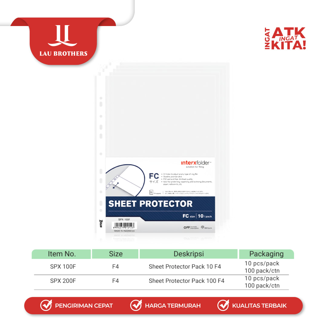 INTERX SHEET PROTECTOR F4 (1PACK/ 10SHEET) - Image 2